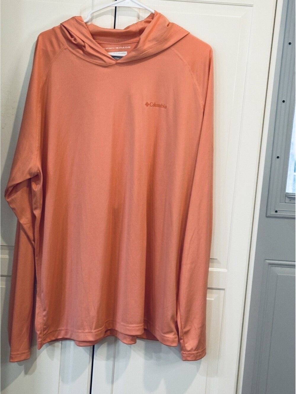 Columbia Sportswear Omini-Shade Peach Active Hooded Shirt SizeXL